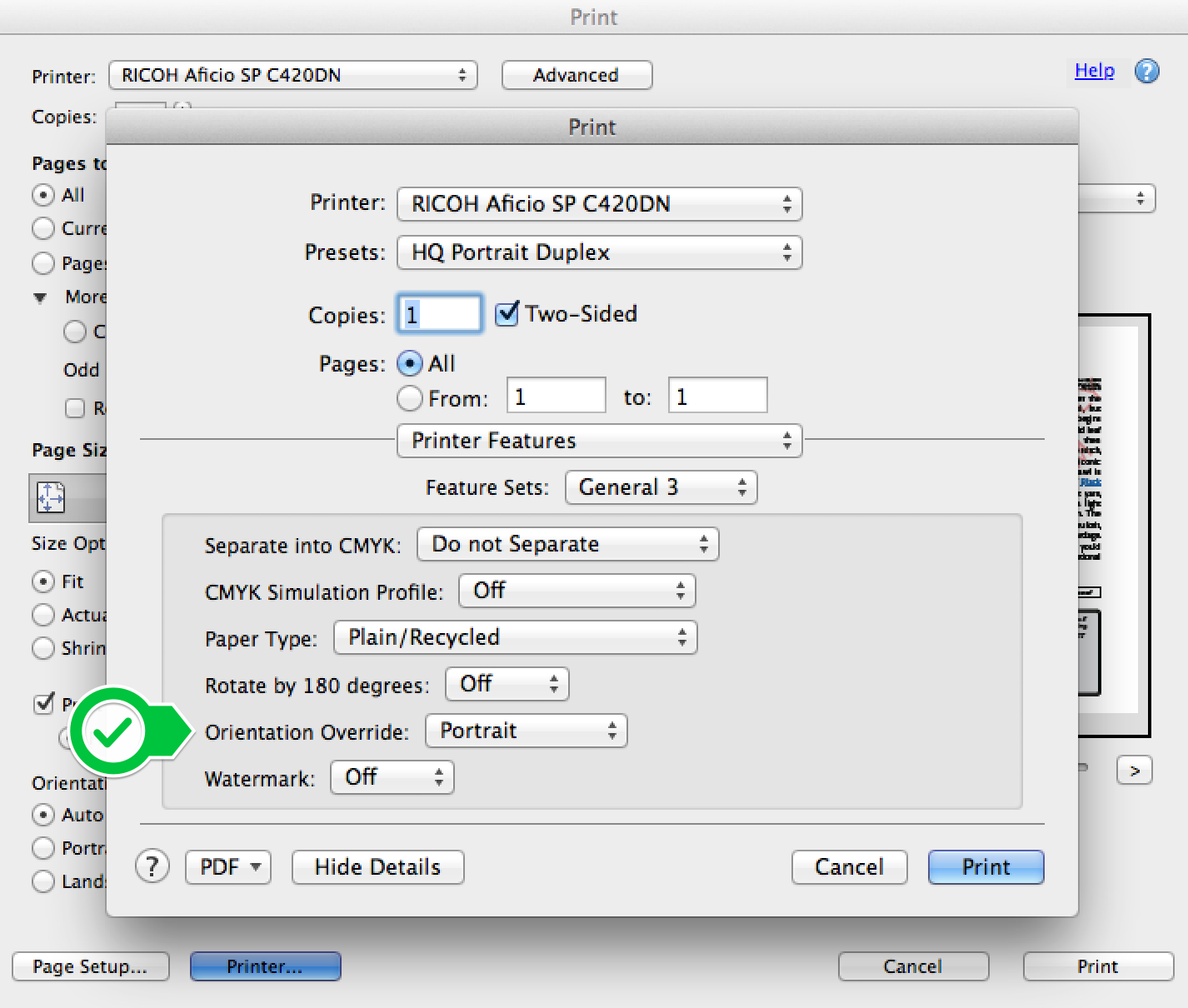 two sided printing in adobe acrobat for mac